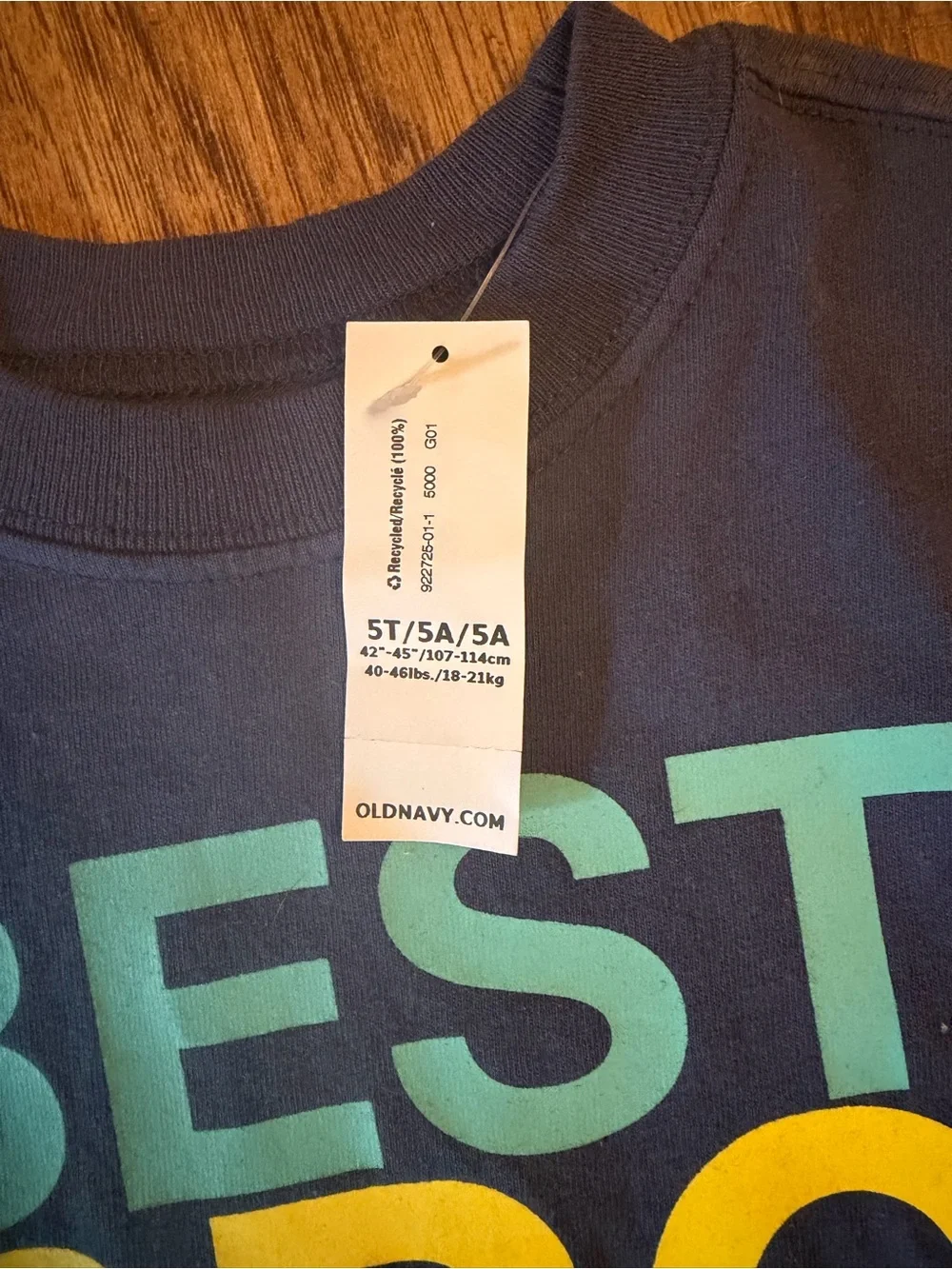 Old Navy Navy Long Sleeve Tee with Bright 'BEST BRO EVER' Graphic